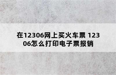 在12306网上买火车票 12306怎么打印电子票报销